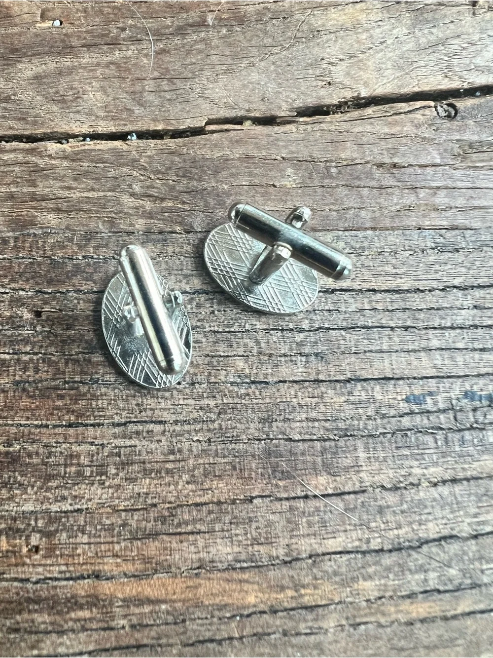 Oval Silver Vintage-Style Cufflinks